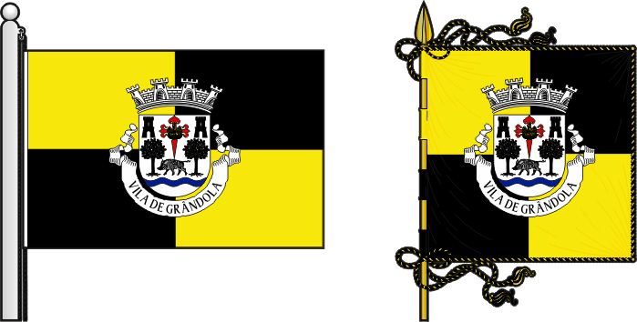 Bandeira e estandarte do Município de Grândola - Grândola municipal flag and banner Bandeira e estandarte do Município de Grândola - Grândola municipal flag and banner