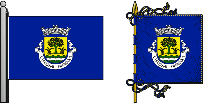 Bandeira e estandarte da freguesia de Carvalhal - Carvalhal civil parish, flag and banner Bandeira e estandarte da freguesia de Carvalhal - Carvalhal civil parish, flag and banner
