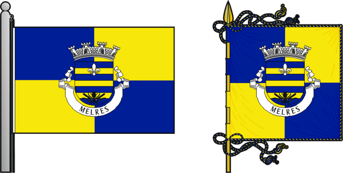 Bandeira e estandarte da antiga freguesia de Melres - Melres former civil parish, flag and banner Bandeira e estandarte da antiga freguesia de Melres - Melres former civil parish, flag and banner