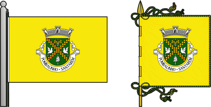 Bandeira e estandarte da freguesia de Pombalinho - Pombalinho civil parish, flag and banner
