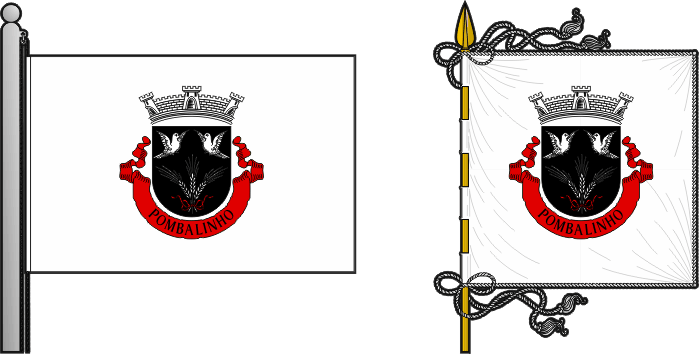 Bandeira e estandarte da freguesia de Pombalinho - Pombalinho civil parish, flag and banner