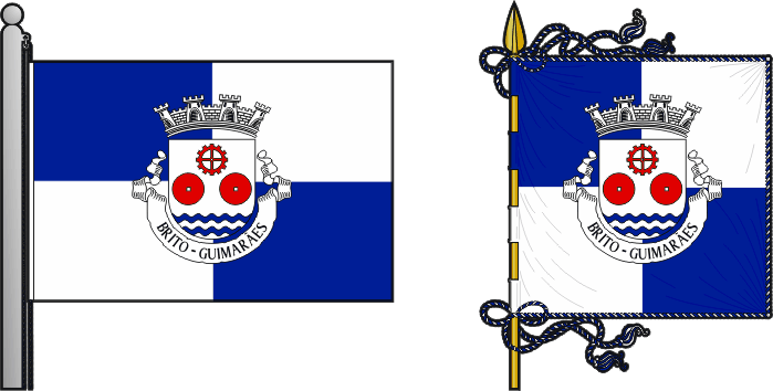 Bandeira e estandarte da freguesia de Brito - Brito civil parish, flag and banner Bandeira e estandarte da freguesia de Brito - Brito civil parish, flag and banner