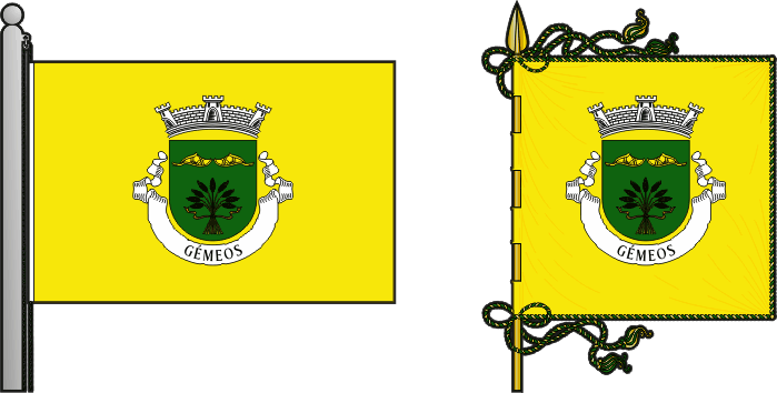 Bandeira e estandarte da antiga freguesia de Gémeos - Gémeos former civil parish, flag and banner Bandeira e estandarte da antiga freguesia de Gémeos - Gémeos former civil parish, flag and banner