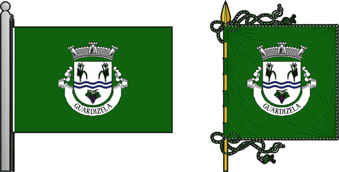 Bandeira e estandarte da freguesia de Guardizela - Guardizela civil parish, flag and banner
