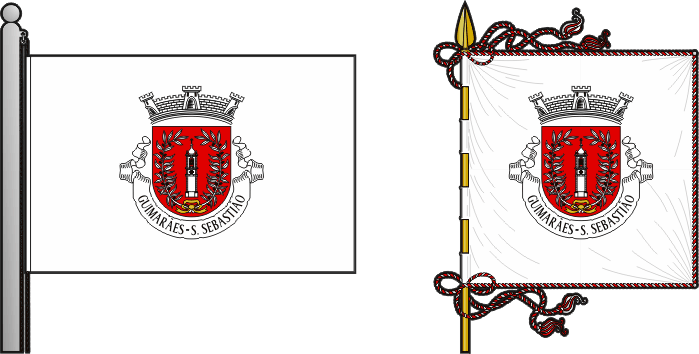 Bandeira e estandarte da antiga freguesia de Guimarães (São Sebastião) - Guimarães (São Sebastião) former civil parish, flag and banner Bandeira e estandarte da antiga freguesia de Guimarães (São Sebastião) - Guimarães (São Sebastião) former civil parish, flag and banner