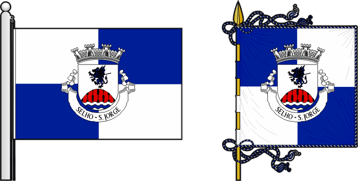 Bandeira e estandarte da freguesia de Selho (São Jorge) - Selho (São Jorge) civil parish, flag and banner Bandeira e estandarte da freguesia de Selho (São Jorge) - Selho (São Jorge) civil parish, flag and banner