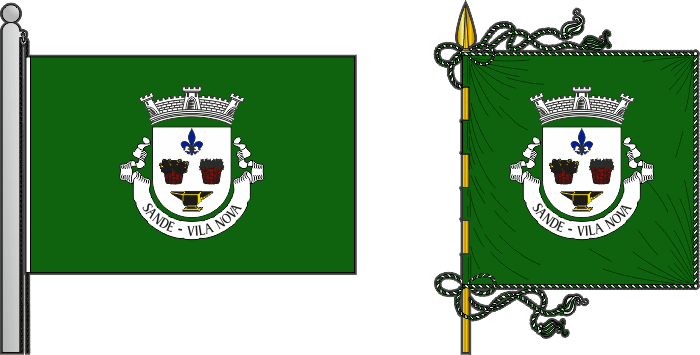Bandeira e estandarte da antiga freguesia de Sande (Vila Nova) - Sande (Vila Nova) former civil parish, flag and banner Bandeira e estandarte da antiga freguesia de Sande (Vila Nova) - Sande (Vila Nova) former civil parish, flag and banner