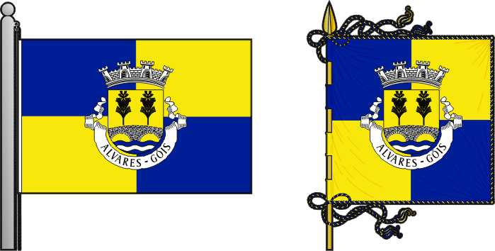Bandeira e estandarte da freguesia de Alvares - Alvares civil parish, flag and banner Bandeira e estandarte da freguesia de Alvares - Alvares civil parish, flag and banner