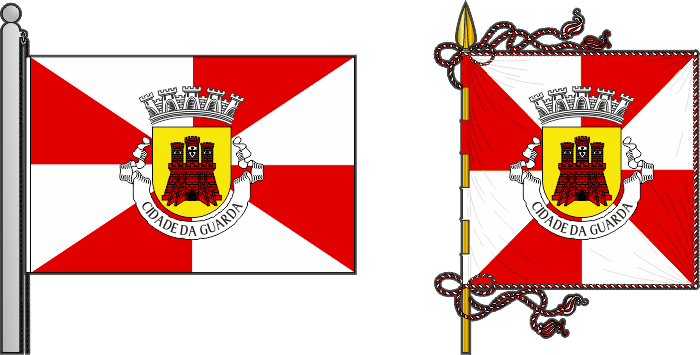 Bandeira e estandarte do Município da Guarda - Guarda municipal flag and banner