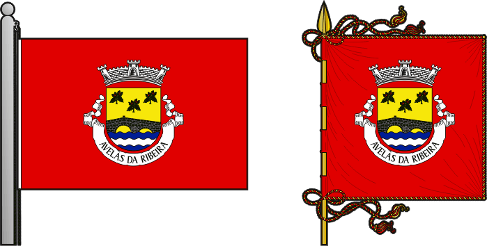 Bandeira e estandarte da freguesia de Avelãs da Ribeira - Avelãs da Ribeira civil parish, flag and banner Bandeira e estandarte da freguesia de Avelãs da Ribeira - Avelãs da Ribeira civil parish, flag and banner
