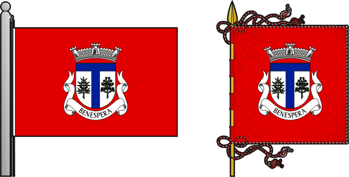 Bandeira e estandarte da freguesia de Benespera - Benespera civil parish, flag and banner Bandeira e estandarte da freguesia de Benespera - Benespera civil parish, flag and banner