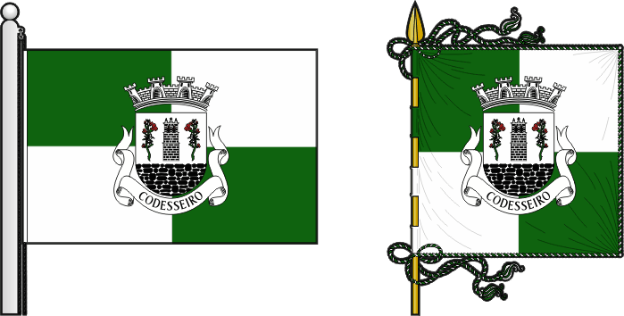 Bandeira e estandarte da freguesia de Codesseiro - Codesseiro civil parish, flag and banner Bandeira e estandarte da freguesia de Codesseiro - Codesseiro civil parish, flag and banner