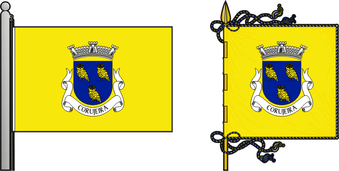 Bandeira e estandarte da antiga freguesia de Corujeira - Corujeira former civil parish, flag and banner Bandeira e estandarte da antiga freguesia de Corujeira - Corujeira former civil parish, flag and banner