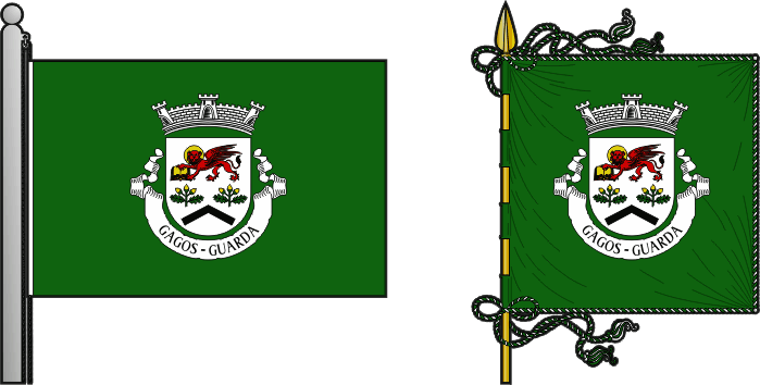 Bandeira e estandarte da antiga freguesia de Gagos - Gagos former civil parish, flag and banner Bandeira e estandarte da antiga freguesia de Gagos - Gagos former civil parish, flag and banner