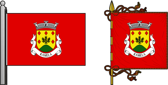 Bandeira e estandarte da freguesia de Ramela - Ramela civil parish, flag and banner Bandeira e estandarte da freguesia de Ramela - Ramela civil parish, flag and banner