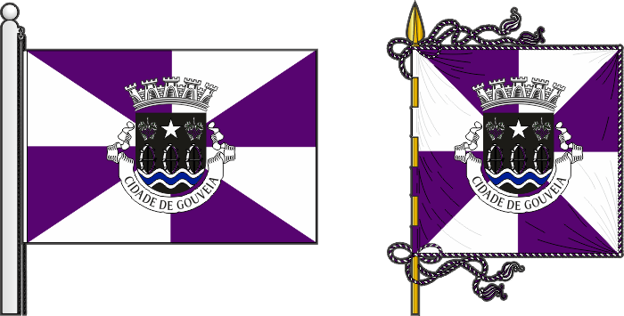 Bandeira e estandarte do Município de Gouveia - Gouveia municipal flag and banner Bandeira e estandarte do Município de Gouveia - Gouveia municipal flag and banner