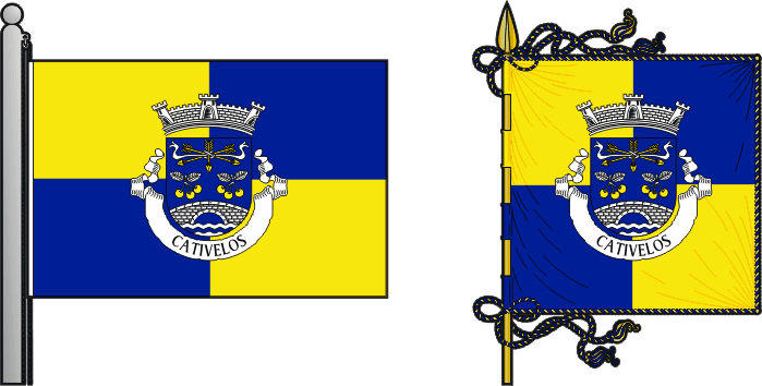 Bandeira e estandarte da freguesia de Cativelos - Cativelos civil parish, flag and banner Bandeira e estandarte da freguesia de Cativelos - Cativelos civil parish, flag and banner