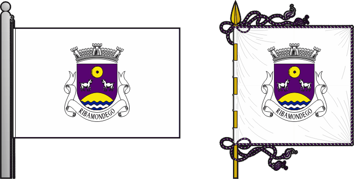 Bandeira e estandarte da freguesia de Ribamondego - Ribamondego civil parish, flag and banner Bandeira e estandarte da freguesia de Ribamondego - Ribamondego civil parish, flag and banner