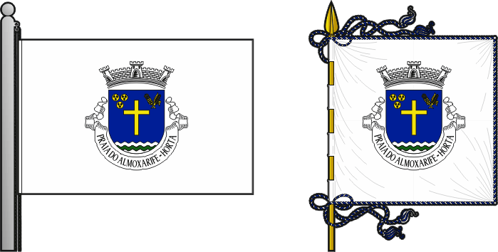 Bandeira e estandarte da freguesia de Praia do Almoxarife - Praia do Almoxarife civil parish, flag and banner Bandeira e estandarte da freguesia de Praia do Almoxarife - Praia do Almoxarife civil parish, flag and banner