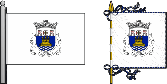 Bandeira e estandarte da freguesia de Ladoeiro - Ladoeiro civil parish, flag and banner