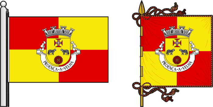 Bandeira e estandarte da freguesia de Proença-a-Velha - Proença-a-Velha civil parish, flag and banner