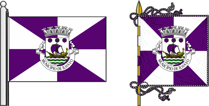 Bandeira e estandarte do Município de Ílhavo - Ílhavo municipal flag and banner Bandeira e estandarte do Município de Ílhavo - Ílhavo municipal flag and banner