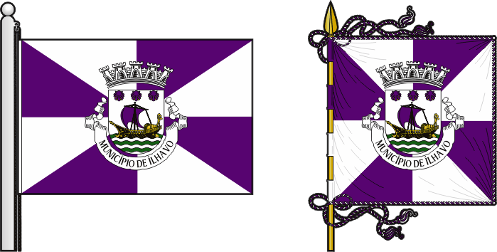 Bandeira e estandarte do Município de Ílhavo - Ílhavo municipal flag and banner Bandeira e estandarte do Município de Ílhavo - Ílhavo municipal flag and banner