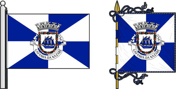 Bandeira e estandarte da freguesia de Gafanha da Nazaré - Gafanha da Nazaré civil parish, flag and banner Bandeira e estandarte da freguesia de Gafanha da Nazaré - Gafanha da Nazaré civil parish, flag and banner