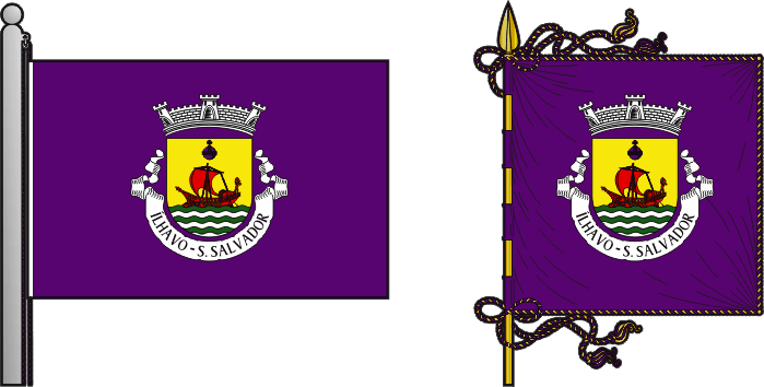 Bandeira e estandarte da freguesia de Ílhavo (São Salvador) - Ílhavo (São Salvador) civil parish, flag and banner Bandeira e estandarte da freguesia de Ílhavo (São Salvador) - Ílhavo (São Salvador) civil parish, flag and banner