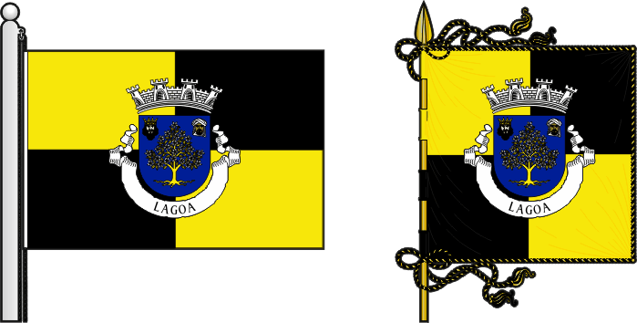 Bandeira e estandarte do Município de Lagoa - Lagoa municipal flag and banner
