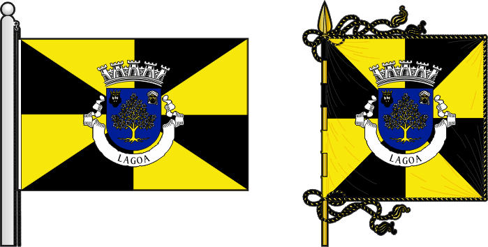 Bandeira e estandarte do Município de Lagoa - Lagoa municipal flag and banner