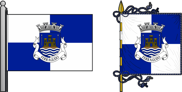 Bandeira e estandarte da freguesia de Ferragudo - Ferragudo civil parish, flag and banner Bandeira e estandarte da freguesia de Ferragudo - Ferragudo civil parish, flag and banner