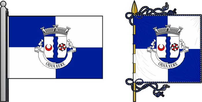 Bandeira e estandarte da freguesia de Odiáxere - Odiáxere civil parish, flag and banner Bandeira e estandarte da freguesia de Odiáxere - Odiáxere civil parish, flag and banner