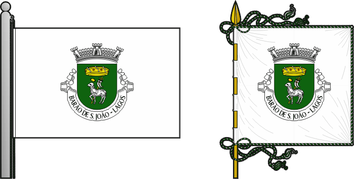 Bandeira e estandarte da antiga freguesia de Barão de São João - Barão de São João former civil parish, flag and banner Bandeira e estandarte da antiga freguesia de Barão de São João - Barão de São João former civil parish, flag and banner