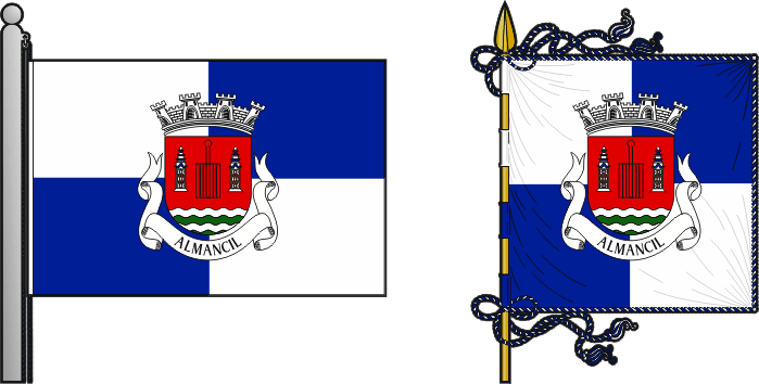Bandeira e estandarte da freguesia de Almancil - Almancil civil parish, flag and banner