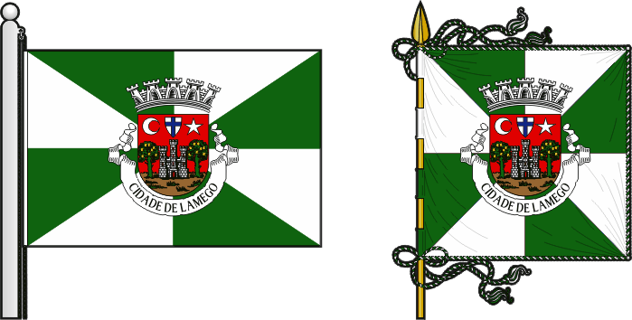 Bandeira e estandarte do município de Lamego - Lamego Municipality flag and banner Bandeira e estandarte do município de Lamego - Lamego Municipality flag and banner