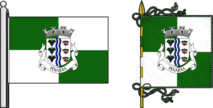 Bandeira e estandarte da freguesia de Penajóia - Penajóia civil parish, flag and banner Bandeira e estandarte da freguesia de Penajóia - Penajóia civil parish, flag and banner