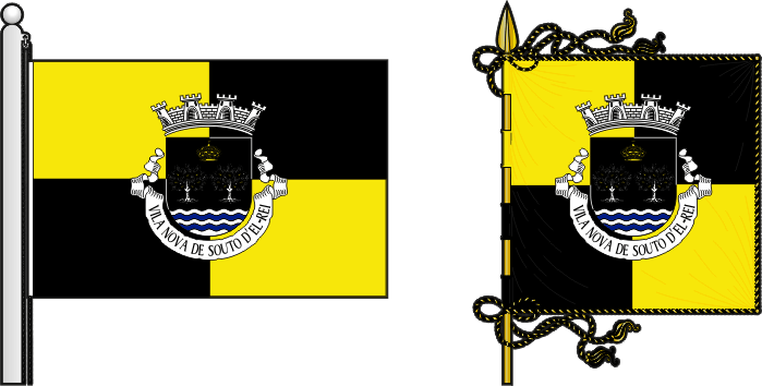Bandeira e estandarte da freguesia de Vila Nova de Souto D'El-Rei - Vila Nova de Souto D'El-Rei civil parish, flag and banner