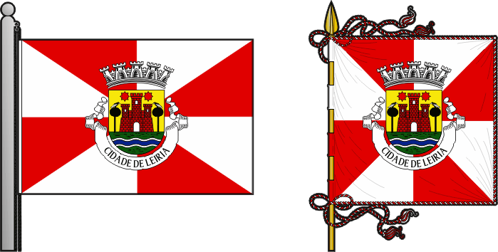 Bandeira e estandarte do Município de Leiria - Leiria municipal flag and banner Bandeira e estandarte do Município de Leiria - Leiria municipal flag and banner