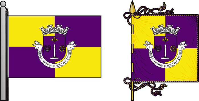 Bandeira e estandarte da União das freguesias de Monte Real e Carvide - Monte Real and Carvide civil parishes union flag and banner