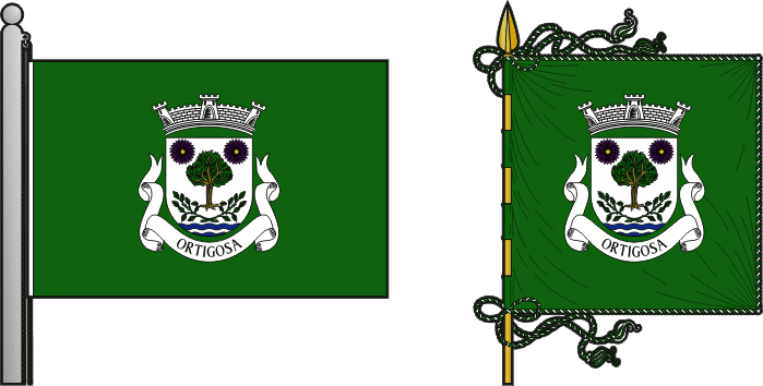 Bandeira e estandarte da antiga freguesia de Ortigosa - Ortigosa former civil parish, flag and banner Bandeira e estandarte da antiga freguesia de Ortigosa - Ortigosa former civil parish, flag and banner