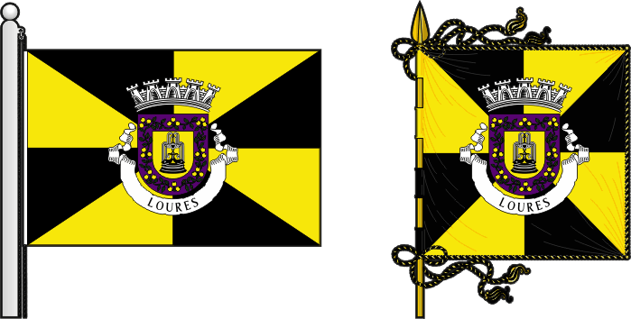 Bandeira e estandarte do Município de Loures - Loures municipal flag and banner Bandeira e estandarte do Município de Loures - Loures municipal flag and banner