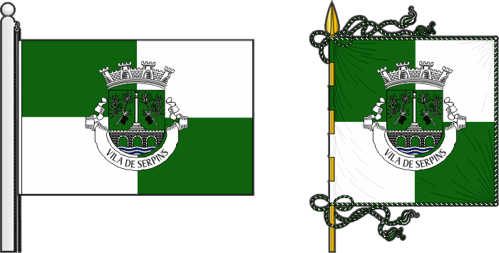 Bandeira e estandarte da freguesia de Serpins - Serpins civil parish, flag and banner Bandeira e estandarte da freguesia de Serpins - Serpins civil parish, flag and banner