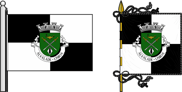 Bandeira e estandarte da Freguesia de Alvalade - Alvalade civil parish, flag and banner Bandeira e estandarte da Freguesia de Alvalade - Alvalade civil parish, flag and banner