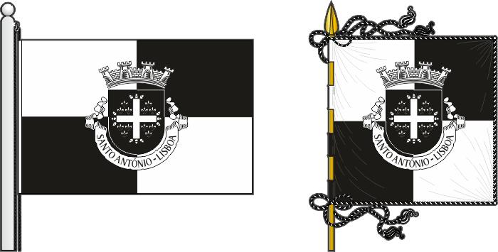 Bandeira e estandarte da freguesia de Santo António - Santo António civil parish, flag and banner Bandeira e estandarte da freguesia de Santo António - Santo António civil parish, flag and banner