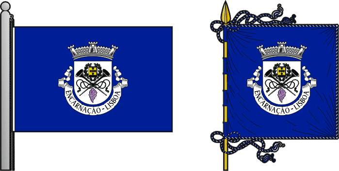 Bandeira e estandarte da antiga freguesia da Encarnação - Encarnação former civil parish, flag and banner