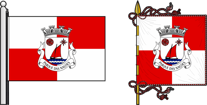 Bandeira e estandarte da Freguesia do Parque das Nações - Parque das Nações civil parish, flag and banner Bandeira e estandarte da Freguesia do Parque das Nações - Parque das Nações civil parish, flag and banner
