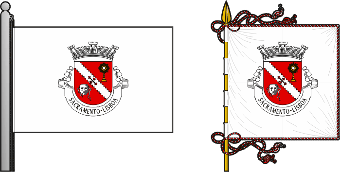 Bandeira e estandarte da antiga freguesia de Sacramento - Sacramento former civil parish, flag and banner Bandeira e estandarte da antiga freguesia de Sacramento - Sacramento former civil parish, flag and banner