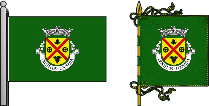Bandeira e estandarte da antiga freguesia de Cristelos - Cristelos former civil parish, flag and banner Bandeira e estandarte da antiga freguesia de Cristelos - Cristelos former civil parish, flag and banner