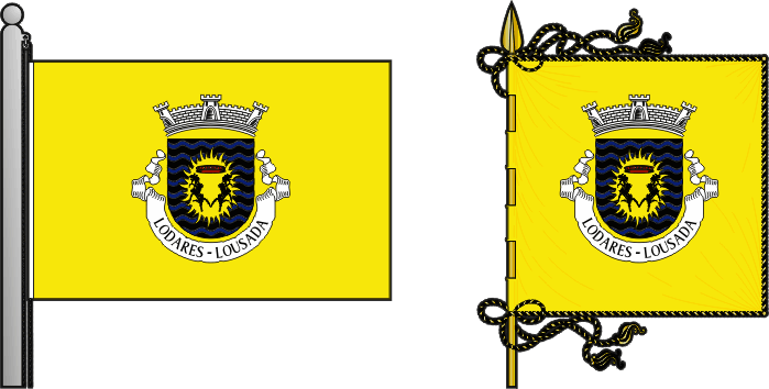 Bandeira e estandarte da freguesia de Lodares - Lodares civil parish, flag and banner Bandeira e estandarte da freguesia de Lodares - Lodares civil parish, flag and banner